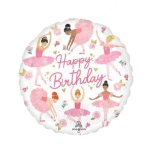 Ballerina Girl Happy Birthday Folienballon ( 43cm)