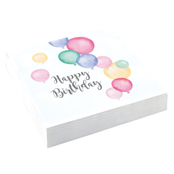 1354863-9903711-2-3-600 20 Servietten Happy Birthday Pastel 33 x 33 cm