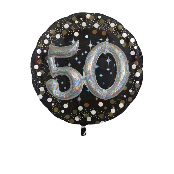 Multi Sparkling Birthday 50 Folienballon 91 cm x 91 cm