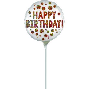 Air filled 9" Mini Satin Infused Birthday Sequins