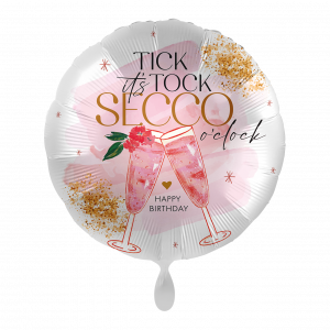 Folienballon "Pink & Shiny Secco Birthday" 43cm
