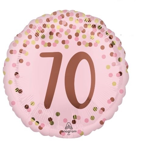 Pretty Pink 70 Birthday Folienballon ( 43 cm)