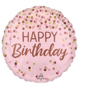 Pretty Pink Happy Birthday Folienballon ( 43 cm)