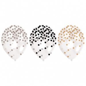 6 Latexballoons Golden Wishes 22,8 cm / 9"
