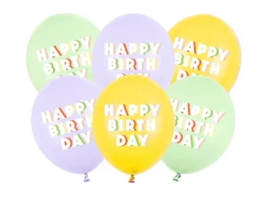 Ballons 30 cm, Happy Birthday, Mix