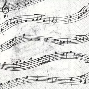 20 kleine Cocktailservietten Musik Noten 25x25cm
