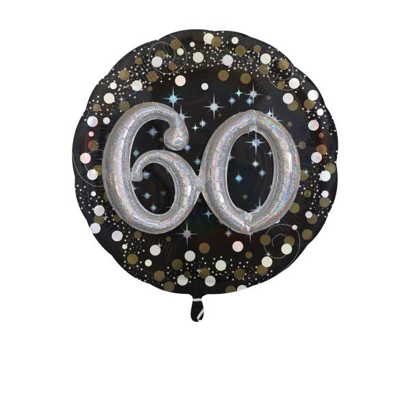 Folienballon Multi Balloon Sparkling Silber 60