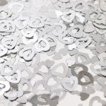 Tischkonfetti Silber offene Herzen - 14 Gramm
