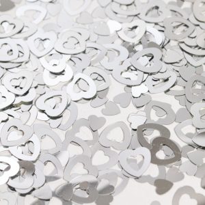 Tischkonfetti Silber offene Herzen - 14 Gramm