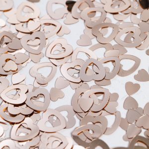 Tischkonfetti Rosegold offene Herzen - 14 Gramm