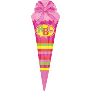 SuperShape Schultüte - pink Folienballon 35 cm x 111cm