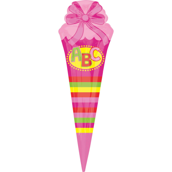 SuperShape Schultüte - pink Folienballon 35 cm x 111cm