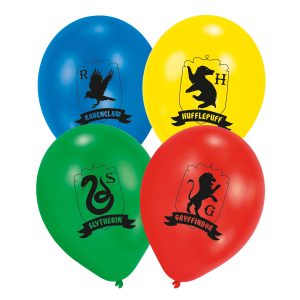 6 Latex Balloons Harry Potter Houses 27,5 cm / 11