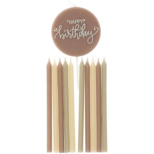 Kerzen Set - Crème Rose - 9,5 cm - 11 Stück