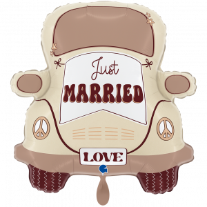 Folienballon Hochzeit -Wedding Hippie Car- 66cm