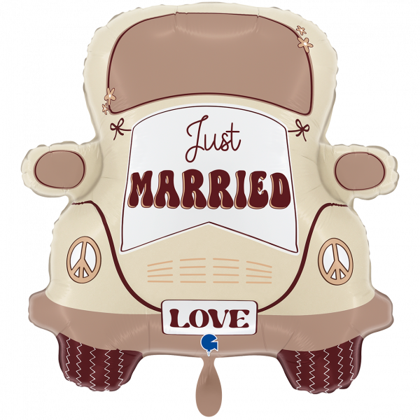 Folienballon Hochzeit -Wedding Hippie Car- 66cm