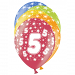 Ballons 30cm, 5st Birthday, Metallic Mix