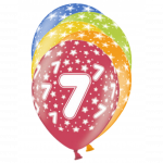 Ballons 30cm, 7st Birthday, Metallic Mix