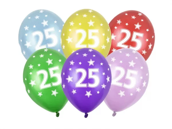 Ballons 30cm, 25st Birthday, Metallic Mix