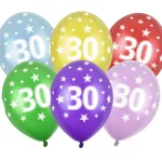 Ballons 30cm, 30st Birthday, Metallic Mix