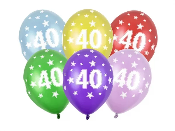 Ballons 30cm, 40st Birthday, Metallic Mix