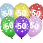 Ballons 30cm, 50st Birthday, Metallic Mix