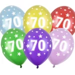 Ballons 30cm, 70st Birthday, Metallic Mix