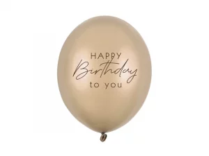 Ballons 30 cm, Happy Birthday,  Metallic Cold Gold
