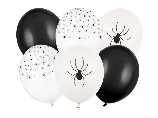 Ballons 30 cm, Happy Birthday, Spinnen, Mix