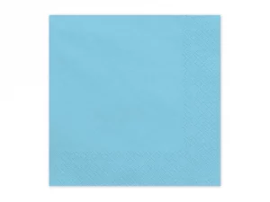 20 Papierservietten, hellblau, 33x33 cm