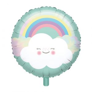 Folienballon Wolke mit Regenbogen 43cm