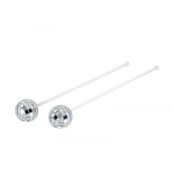 2-melangeurs-a-cocktail-boule-a-facettes-3cm-x-3cm-x-16-5cm-ht 2 Cocktailmixer Discokugeln, 3cm x 3cm x16,5 cm