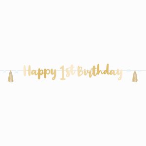 Partykette 1st Birthday Blue Ombre Länge 180 cm