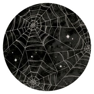 8 Teller Spiderweb rund Papier 23cm