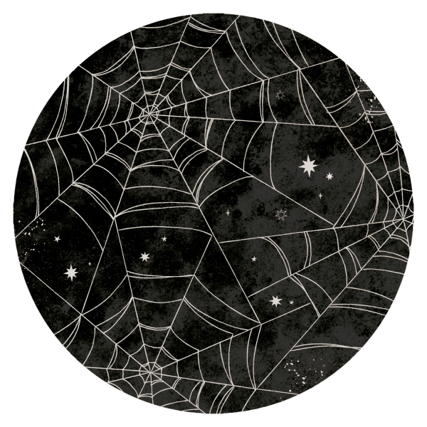 8 Teller Spiderweb rund Papier 23cm