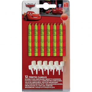 81575 12 Kerzen & 12 Kerzenhalter Geburtstagskerzen - Cars