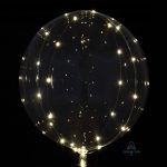 Crystal Clearz durchsichtiger  Ballon mit Weisse Lichter 40 cm