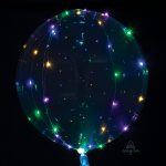 Crystal Clearz durchsichtiger  Ballon mit Multilichter 40 cm