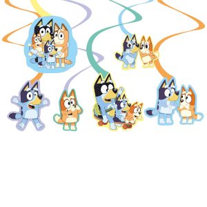 6 Deko-Spiralen Bluey Papier