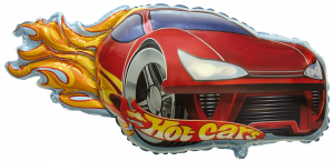 901748R-Hot-Car-Red Folienballon Hot Car Rot 79cm