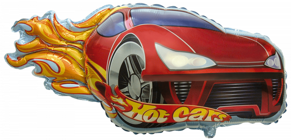 901748R-Hot-Car-Red Folienballon Hot Car Rot 79cm
