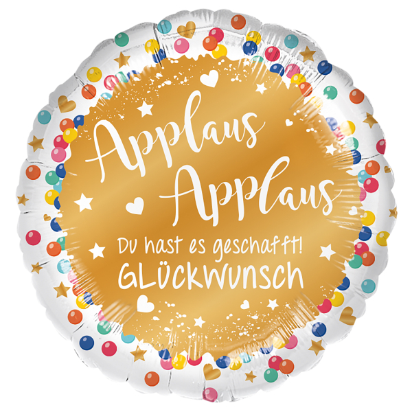 Folienballon Geschafft Konfetti Party   43cm