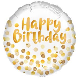 Folienballon Golden Birthday Party   43cm
