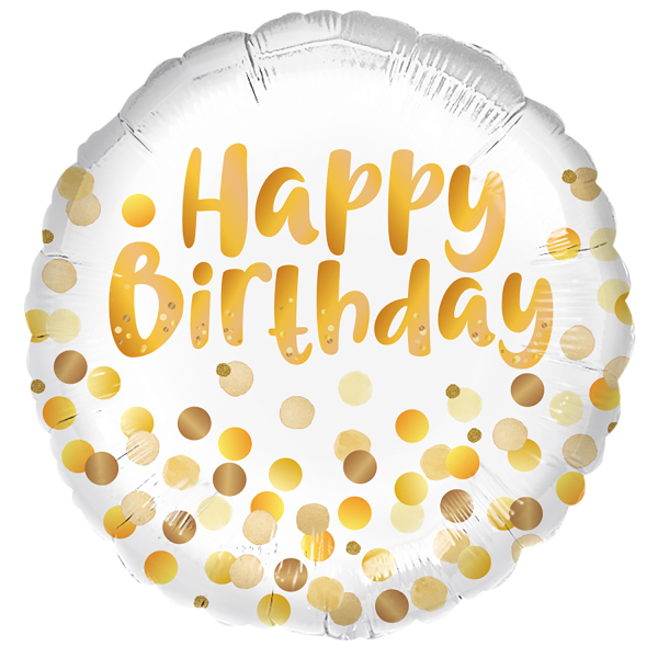 Folienballon Golden Birthday Party   43cm