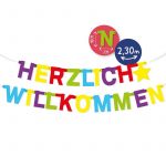 BIRTHDAY FUN Papier-Girlande "Herzlich Willkommen"