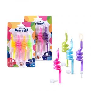Swirly-Kerzen-Set 8-teilig, 3-fach sortiert