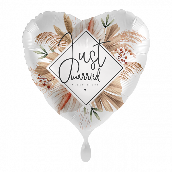 Folienballon " Natural Pampas Wedding " Herz 43cm