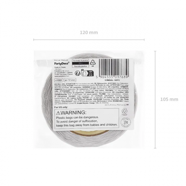 DOT1_2 1 Doppelseitige Klebepunkte - 12 mm - transparent (1000 Klebepunkte)
