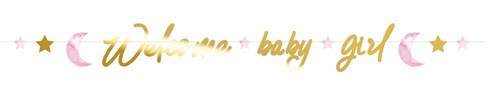 Buchstaben-Girlande baby  ’Welcome baby girl’ (2,50m)