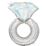 Folienballon Ehering holo glitter platin (79cm)